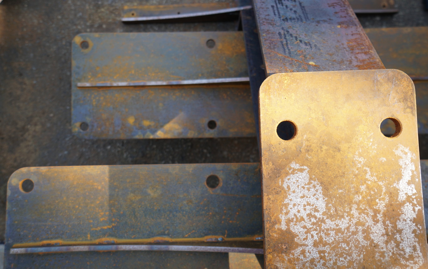 rusted steel cantilevered stairs detail2