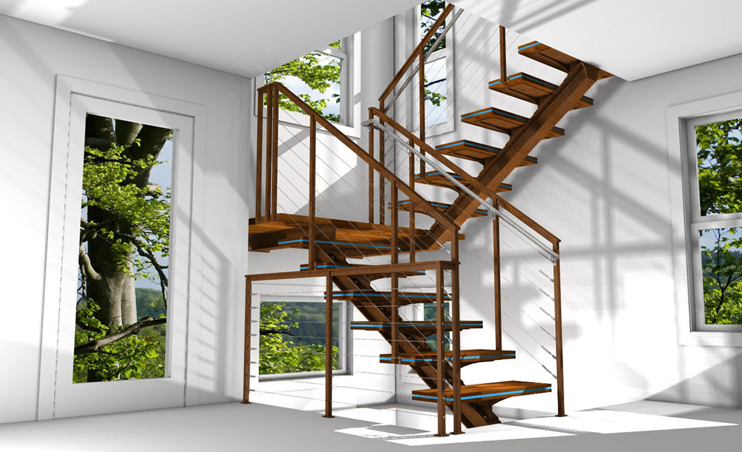 rusted steel stairs color rendering